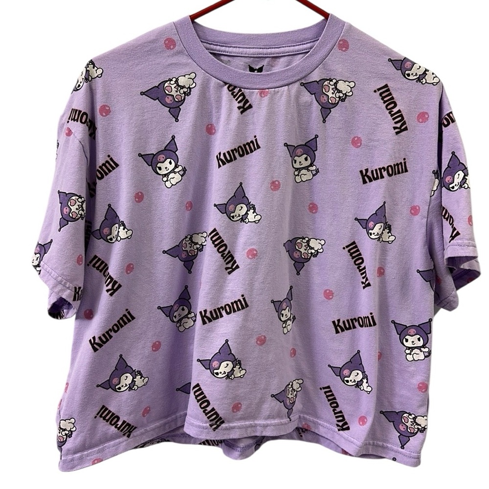Sanrio Kuromi Bioworld Cropped Short Sleeve Tee Lavender Purple Womens XL
